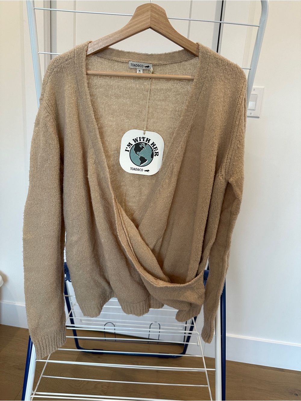 Toad&Co Tan Wrap-Front Lightweight Knit Cardigan